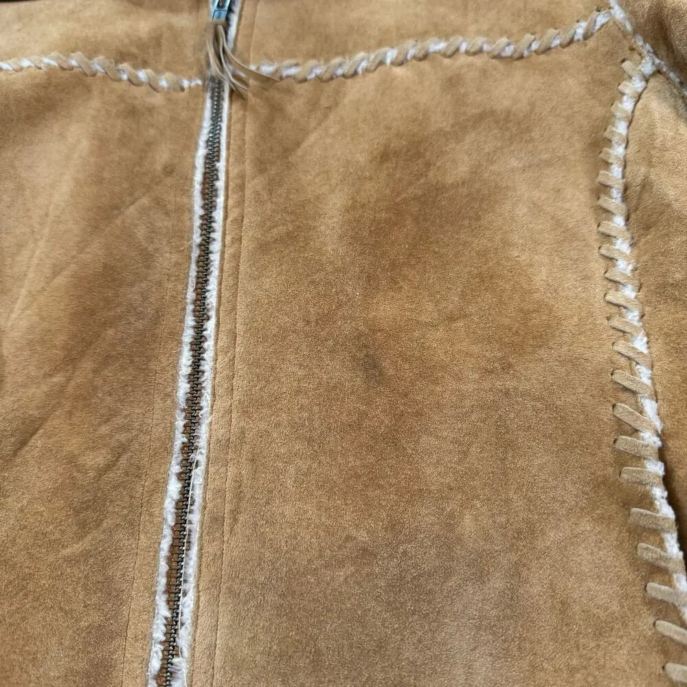 Vintage Y2K Wilsons Leather Pelle Studio Jacket Suede faux fur womens size small - Picture 6 of 16